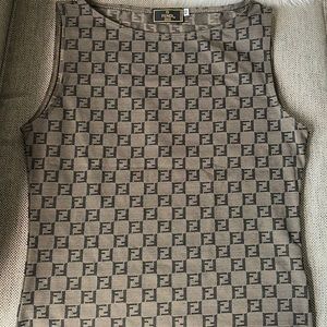Fendi Mare top super stretchy tank FF logo Authentic size 42